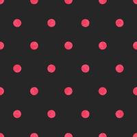 neon rosa polka punto su nero sfondo, senza soluzione di continuità vettore modello. moderno minimalista arte sfondo, design per tessuti, involucro carta, stampa e moda.