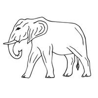 vettore piatto mano disegnato schema elefante