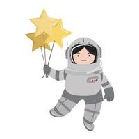 piccolo ragazza astronauta detiene un' Palloncino vettore