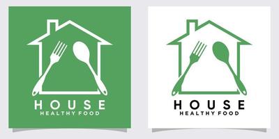 Casa cibo logo design con stile e creativo concetto vettore
