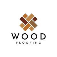 design del logo del pavimento in legno vettore