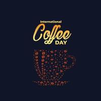 internazionale caffè giorno. ottobre 1. con caffè e tazze nel cerchi adatto per loghi, manifesti, saluto carte. vettore illustrazione.