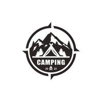 campeggio logo design vettore illustrazione