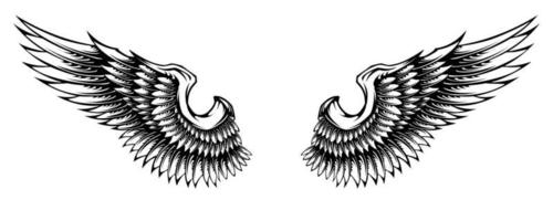 logo angelo ala tatuaggio design vettore