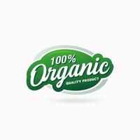 100 per cento biologico cibo Prodotto certificato distintivo etichetta etichetta vettore