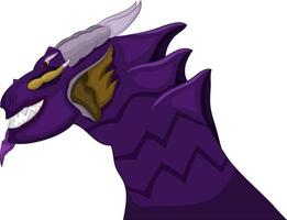 cartone animato divertente portafortuna Drago nel viola colore vettore
