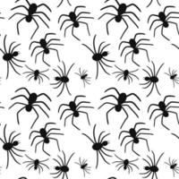 ragni ragnatela senza soluzione di continuità modello. vettore ragno isolato su bianca sfondo. Halloween modello.