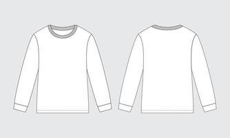 maglietta lungo maniche tecnico moda illustrazione piatto abbigliamento schizzo modello vettore