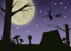 strega notte Halloween vettore