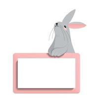clipart conigli o coniglietti. 2023 anno simbolo carino carattere. isolato su un' bianca sfondo coniglio nel diverso pose vettore
