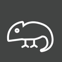 animale domestico camaleonte linea rovesciato icona vettore