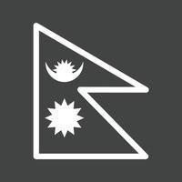 Nepal linea rovesciato icona vettore