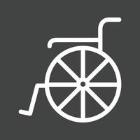 icona della linea della sedia a rotelle invertita vettore