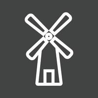 icona invertita della linea del mulino a vento vettore