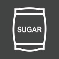 zucchero Borsa linea rovesciato icona vettore
