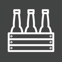 birra bottiglie linea rovesciato icona vettore