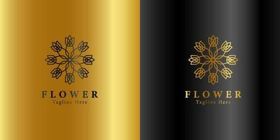 lusso oro bellezza fiore terme logo modello benessere design per Salute benessere attività commerciale vettore