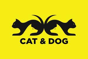 gatto e cane logo modello arte vettore