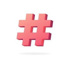 hashtag 3d. trend rosso simbolo etichetta blog e sociale reti Chiacchierare Messaggio a partire dal in linea Comunità marketing comunicazione e pubblicità chiave vettore promozione dialogo.