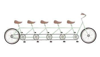 retrò tandem bicicletta. il concetto di un' combinato bicicletta progettato per parecchi le persone. illustrazione di messa a punto, viaggio come un' squadra, comune all'aperto attività. vettore