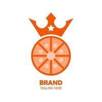 arancia frutta, su esso è un' del re corona foglia icona logo vettore