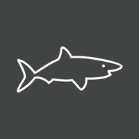 icona invertita della linea dello squalo vettore