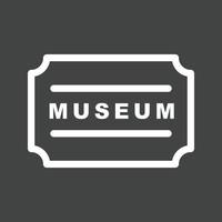 Museo etichetta linea rovesciato icona vettore