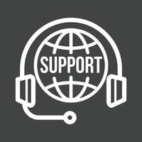 globale supporto linea rovesciato icona vettore