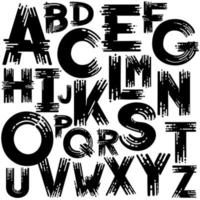 grunge font. asciutto spazzola moderno lettering imitazione vettore