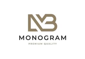 moderno elegante lusso lettera monogramma iniziale mb logo design vettore