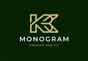 moderno elegante lusso lettera monogramma iniziale kb logo design vettore