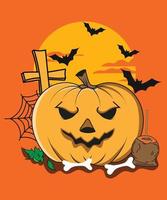 zucca Halloween impostato vettore illustrazione