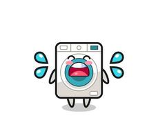 lavaggio macchina cartone animato illustrazione con pianto gesto vettore