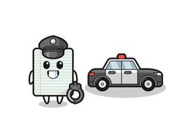 cartone animato portafortuna di carta come un' polizia vettore