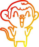 caldo gradiente disegno cartone animato scimmia che ride vettore