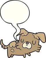 cartone animato cagnolino e nuvoletta vettore
