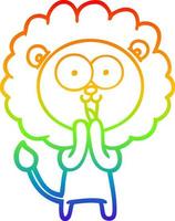 arcobaleno gradiente di disegno leone cartone animato felice vettore
