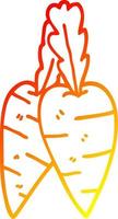 carote organiche del fumetto di disegno di linea a gradiente caldo vettore