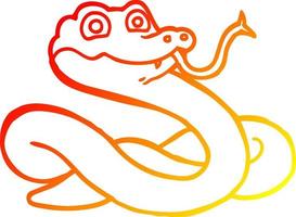 serpente di cartone animato di disegno a linea a gradiente caldo vettore