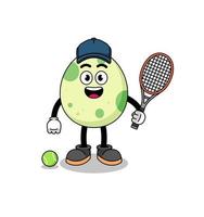 macchiato uovo illustrazione come un' tennis giocatore vettore
