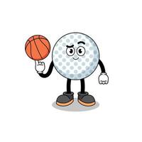 golf palla illustrazione come un' pallacanestro giocatore vettore