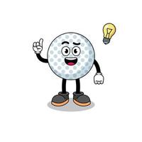 golf palla cartone animato con ottenere un idea posa vettore