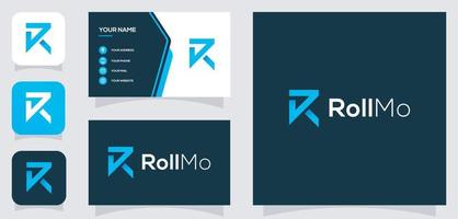 vettore grafico di lettera r logo design semplice e moderno stile con attività commerciale carta