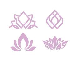loto fiore logo portafortuna icona illustrazione Linea artistica vettore