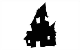 nero Halloween Casa Halloween frequentato Casa simbolo vettore illustrazione