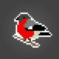pixel 8 bit uccello. risorse di gioco animale nell'illustrazione vettoriale. vettore