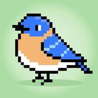 8 bit pixel il uccello. animali pixel nel vettore illustrazioni per attraversare punti e gioco risorse.