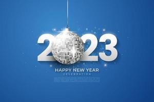 2023 felice anno nuovo sfondo design. biglietto di auguri, banner, poster. illustrazione vettoriale. vettore