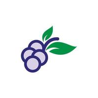 frutta uva natura semplice logo vettore