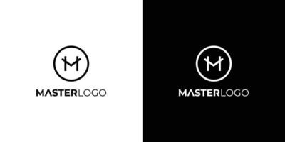 moderno e unico lettera m iniziali logo design vettore